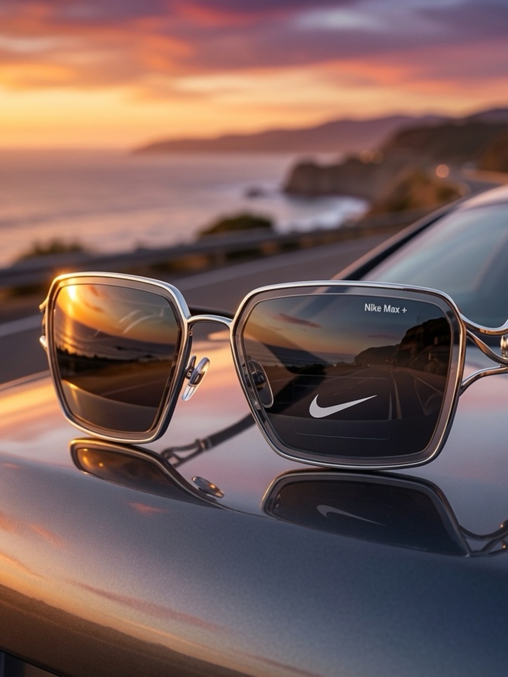 🔥NEW AUTHENTIC NIKE  Veil Prism EV24049 Sunglasses – Transparent Grey/Silver ✨